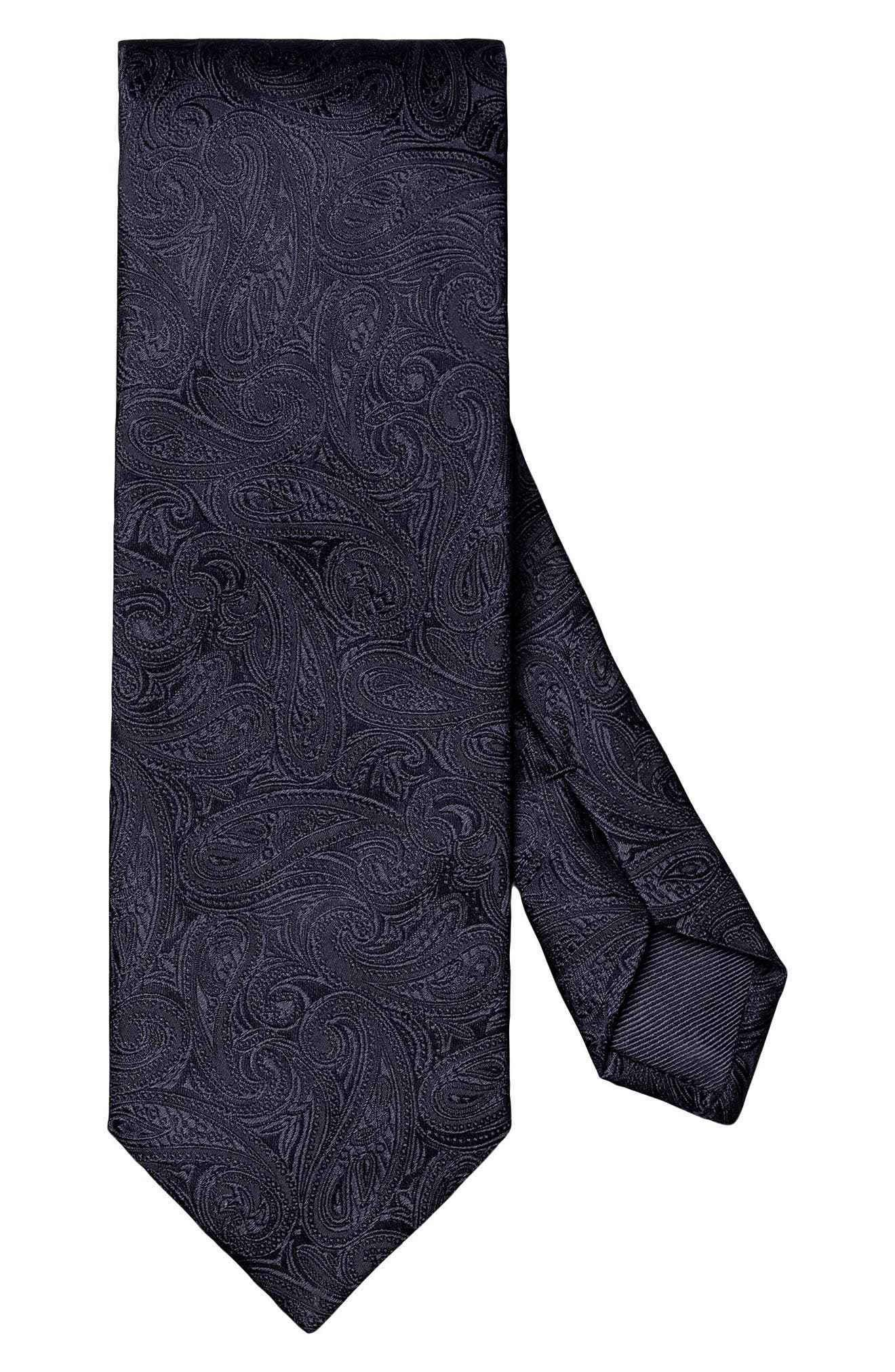 Eton Navy Paisley Silk Jacquard Tie