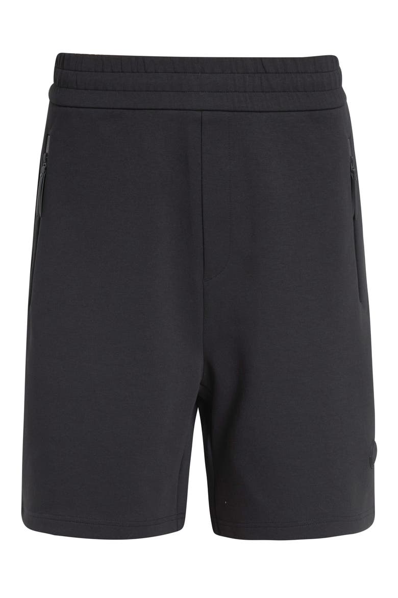 Cotton Blend interlock Shorts, Alternate, color, BLACK