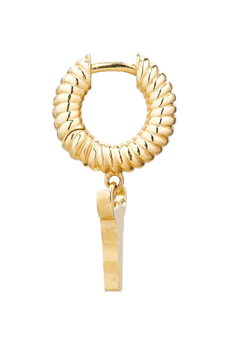 Steer Charm Huggie Hoop Earrings, Alternate, color, YG-COWBOY