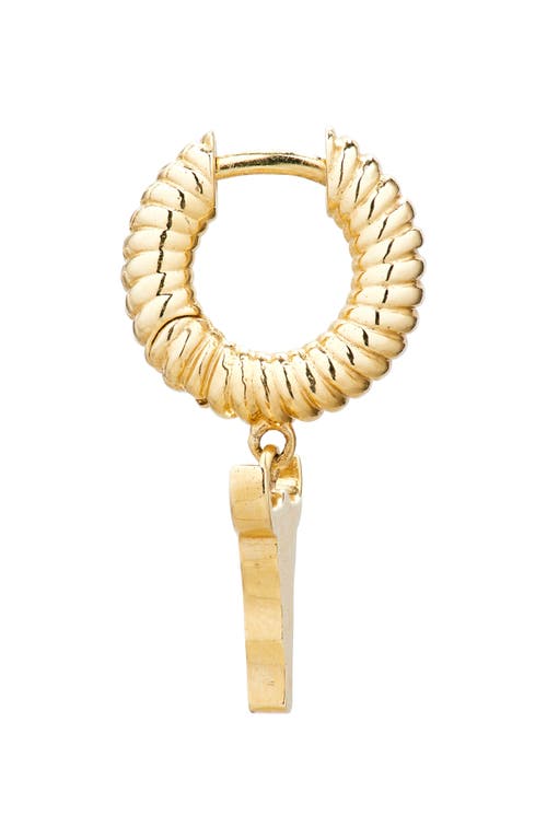 Established Steer Charm Huggie Hoop Earrings In Gold