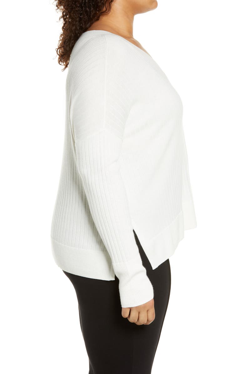 Treasure & Bond Wide Ribbed V-Neck Pullover, Alternate, color, 