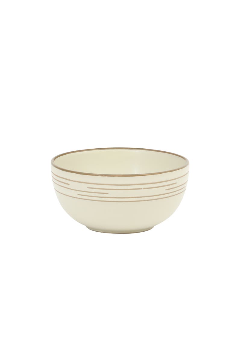 Chiswick House Stoneware Dinnerware Set with Embossed Rim, Alternate, color, Cream