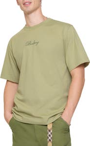 Burberry Check Cursive Logo Cotton T-shirt