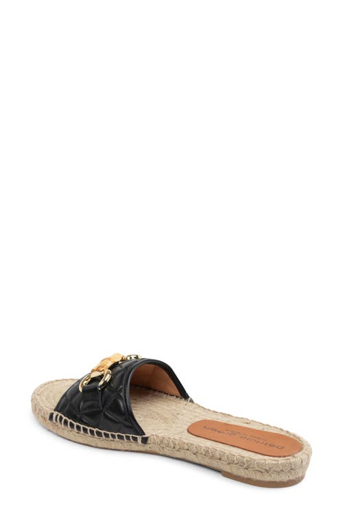 Patricia Green Veronica Espadrille Slide Sandal In Black Leather