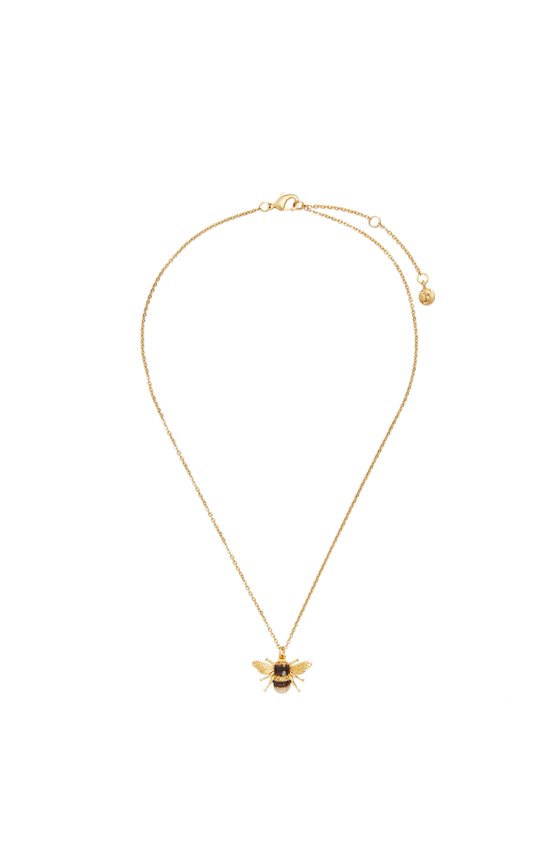 Fable England Honey Bee Enamel Necklace, Alternate, color, Gold