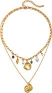 Sequin Sirena Seashell & Freshwater Pearl Layered Pendant Necklace