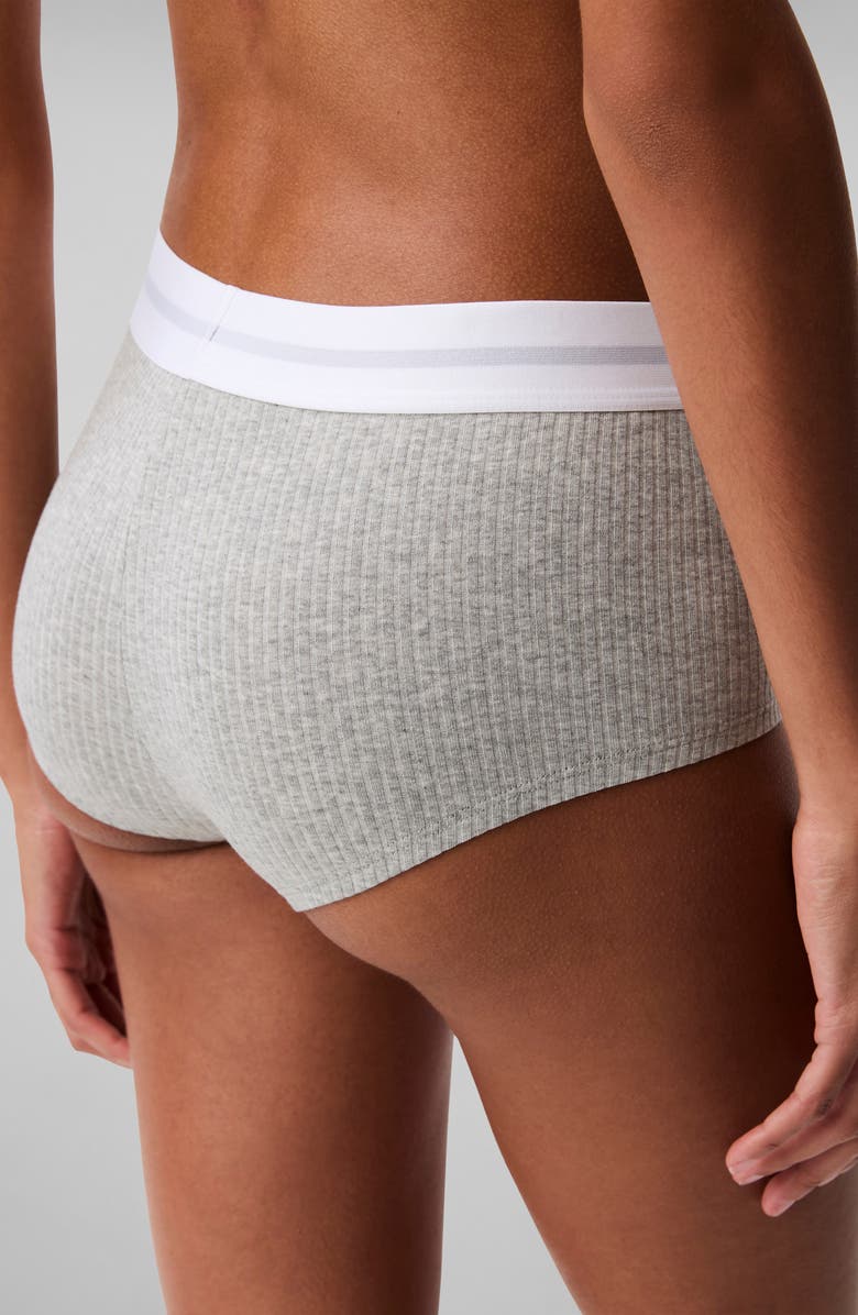 Calvin Klein Logo Rib Boyshorts, Alternate, color, 