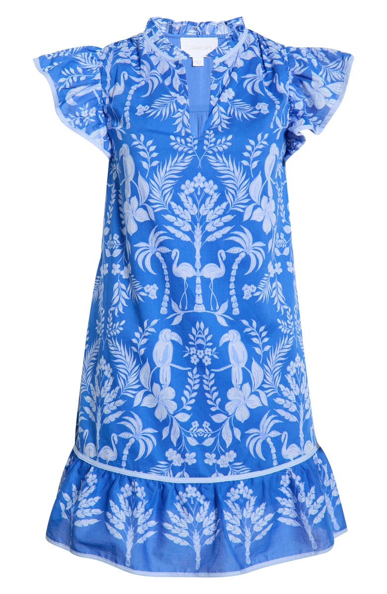 SUGARLIPS Davina Floral Ebba Shift Mini Dress, Alternate, color, Cobalt-White