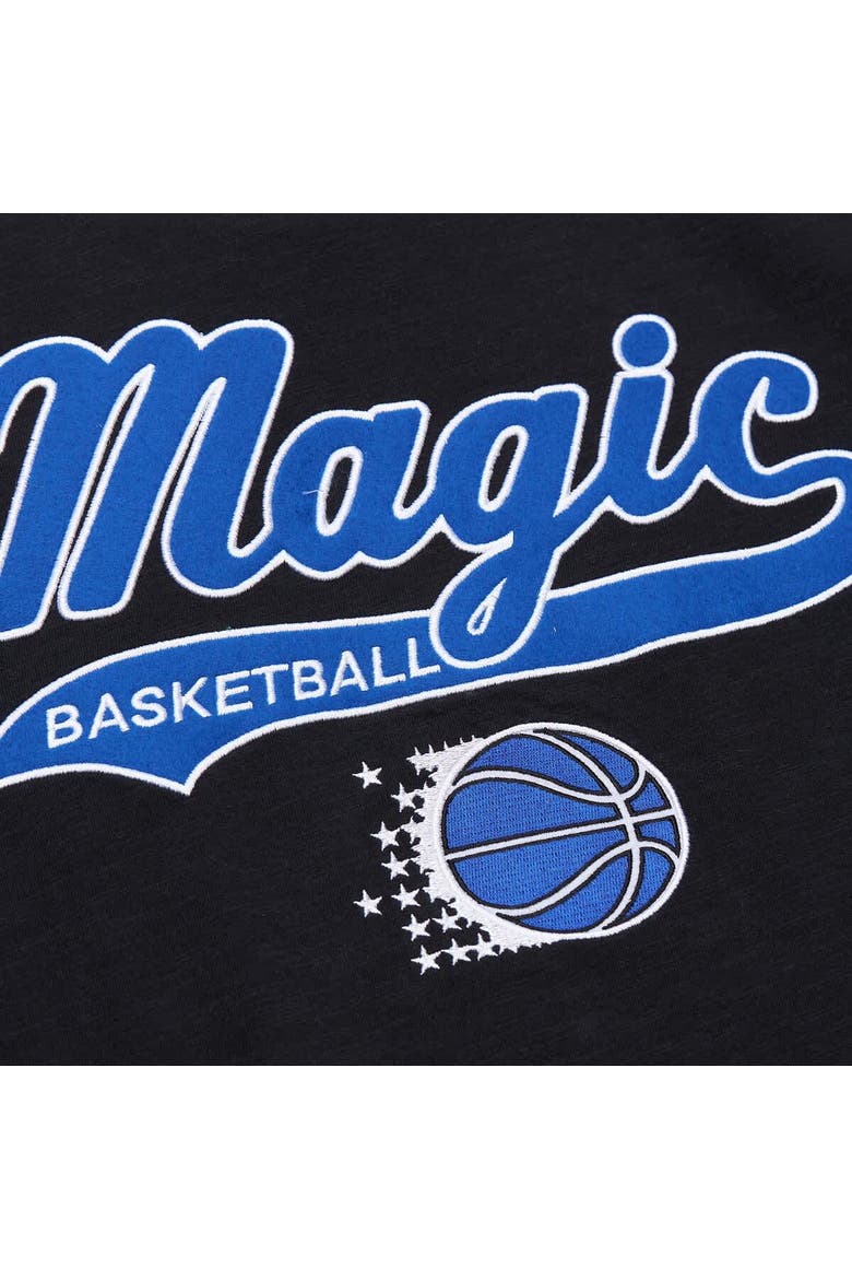 Men's Mitchell & Ness Black Orlando Magic Hardwood Classics Felt Applique Slub T-Shirt, Alternate, color, Black