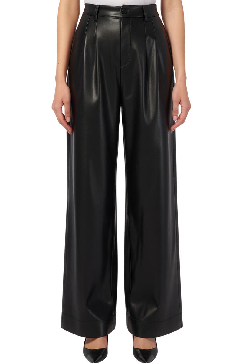 CAMI NYC Andorra High Waist Faux Leather Pants, Main, color, Black
