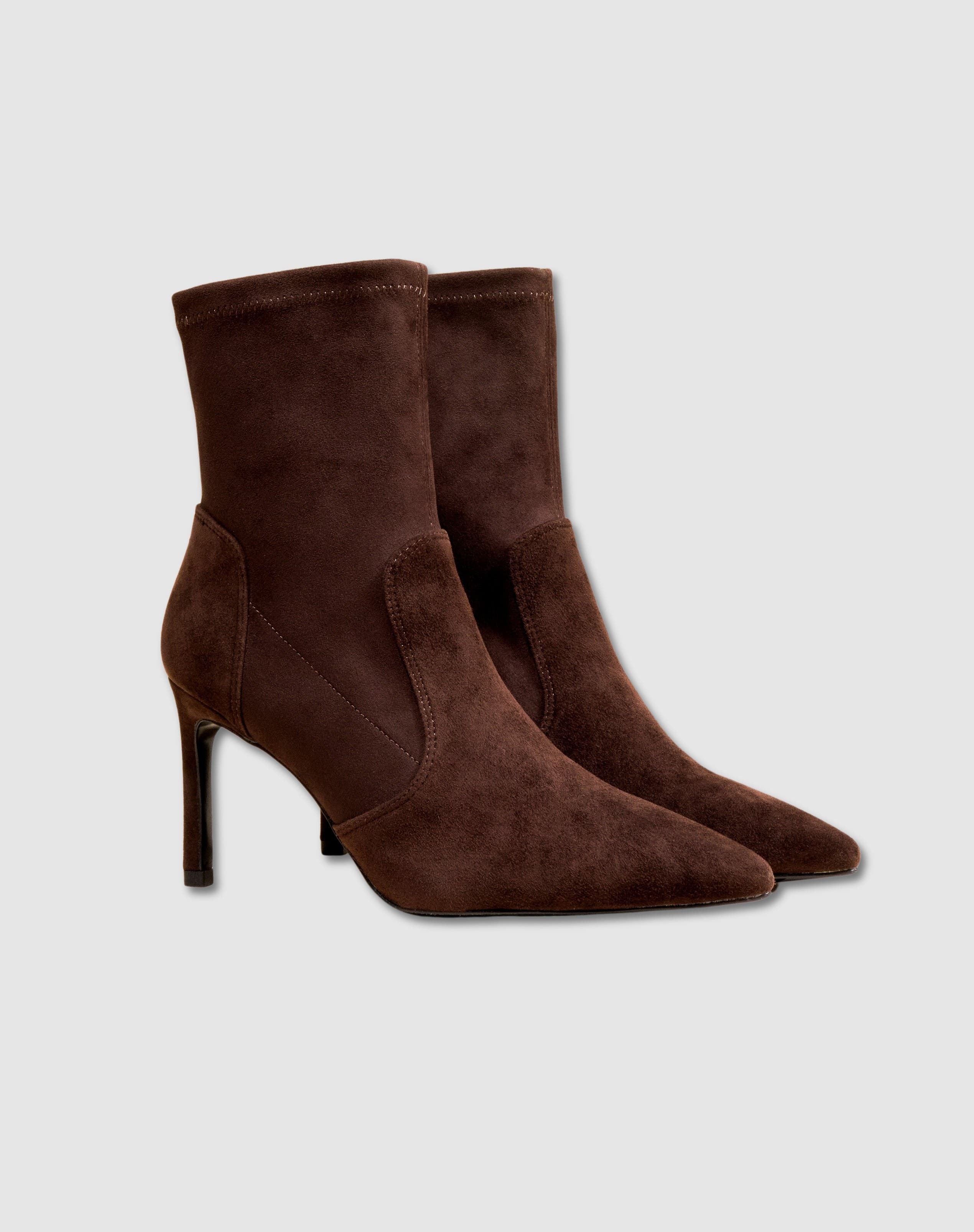 Ophelia High Heel Point Toe Ankle Boot, Alternate, color, CHOCOLATE