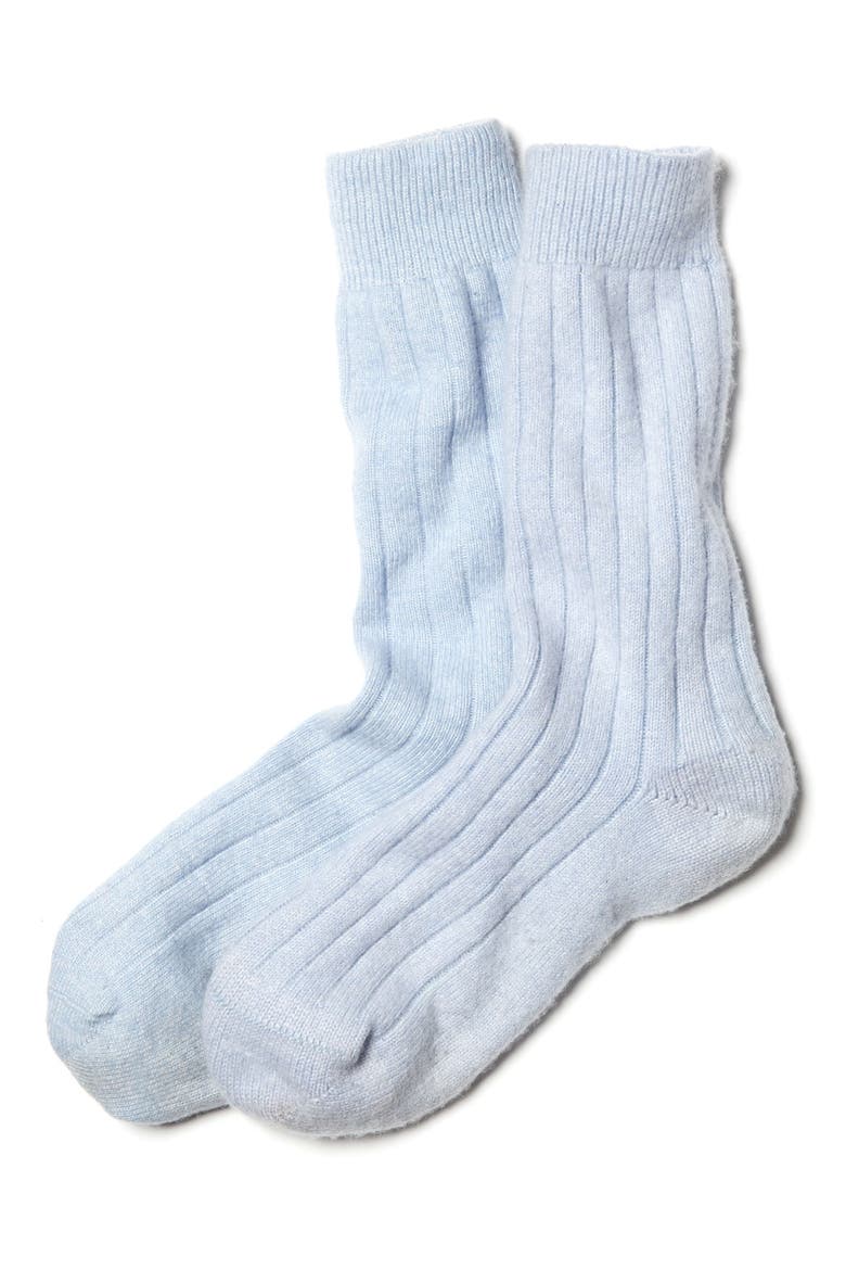Cashmere Blend Socks, Alternate, color, SKY BLUE
