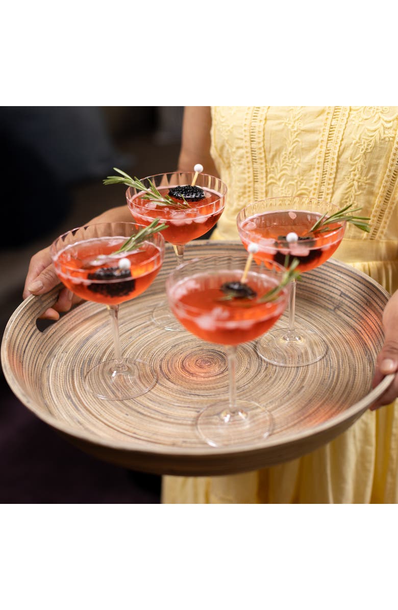 Lexa Serving Tray w/ Handles, Alternate, color, Black Bamboo