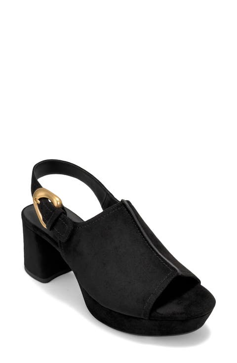 Chancey Faux Suede Platform Slingback Sandal