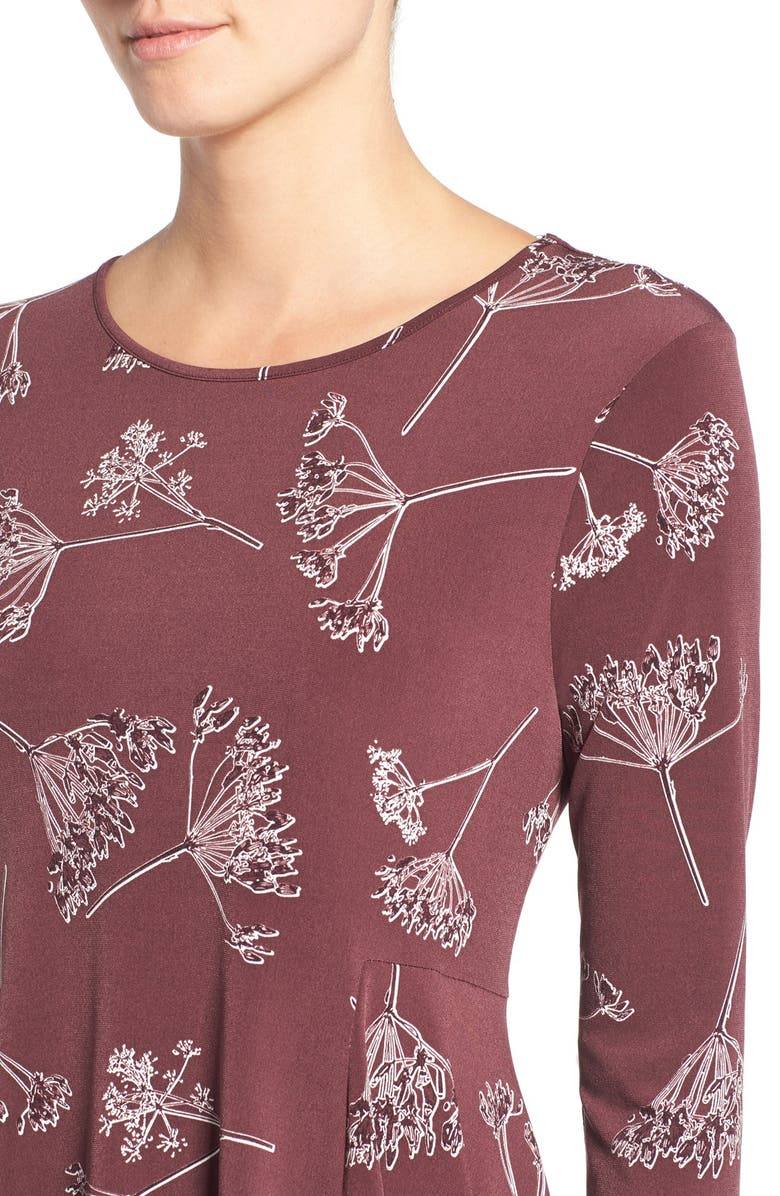 CeCe 'Refined Dandelion' Print Three Quarter Sleeve Swing Top, Alternate, color, 