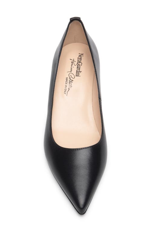 Nerogiardini Pointed Toe Kitten Heel Pump In Black