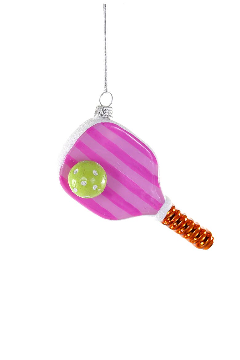 Pickleball Glass Ornament, Main, color, PINK MULTI