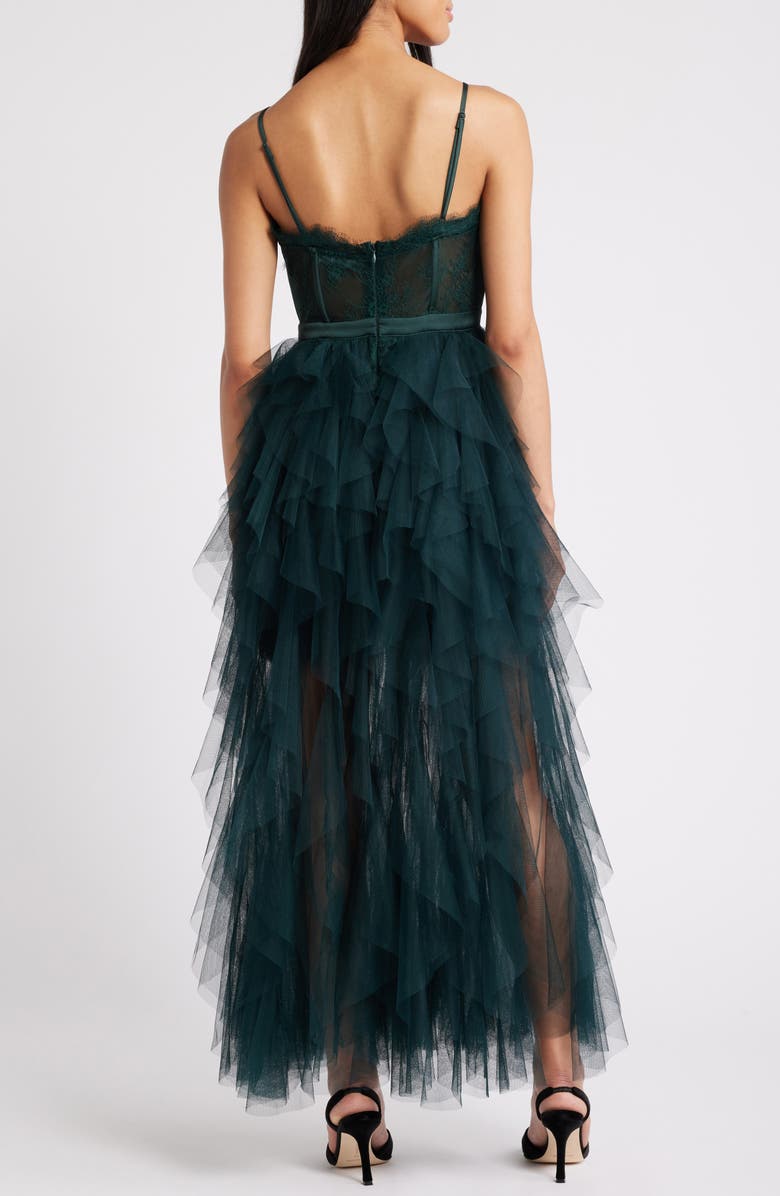 Chelsea28 Corset Lace & Tulle Gown, Alternate, color, Green Ponderosa