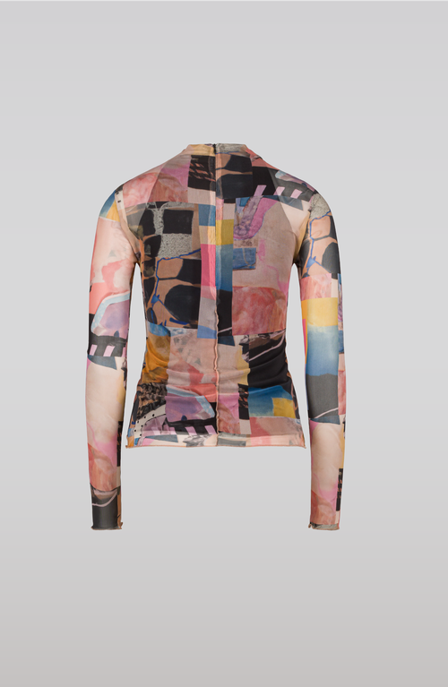 Saemdi Collage Mesh Top In Multi