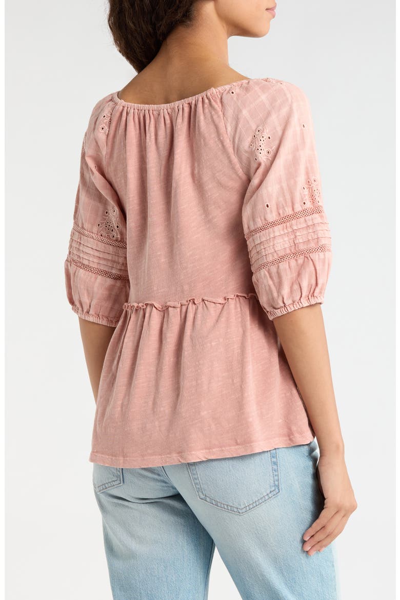 Jersey Babydoll Top, Alternate, color, PEACH BEIGE