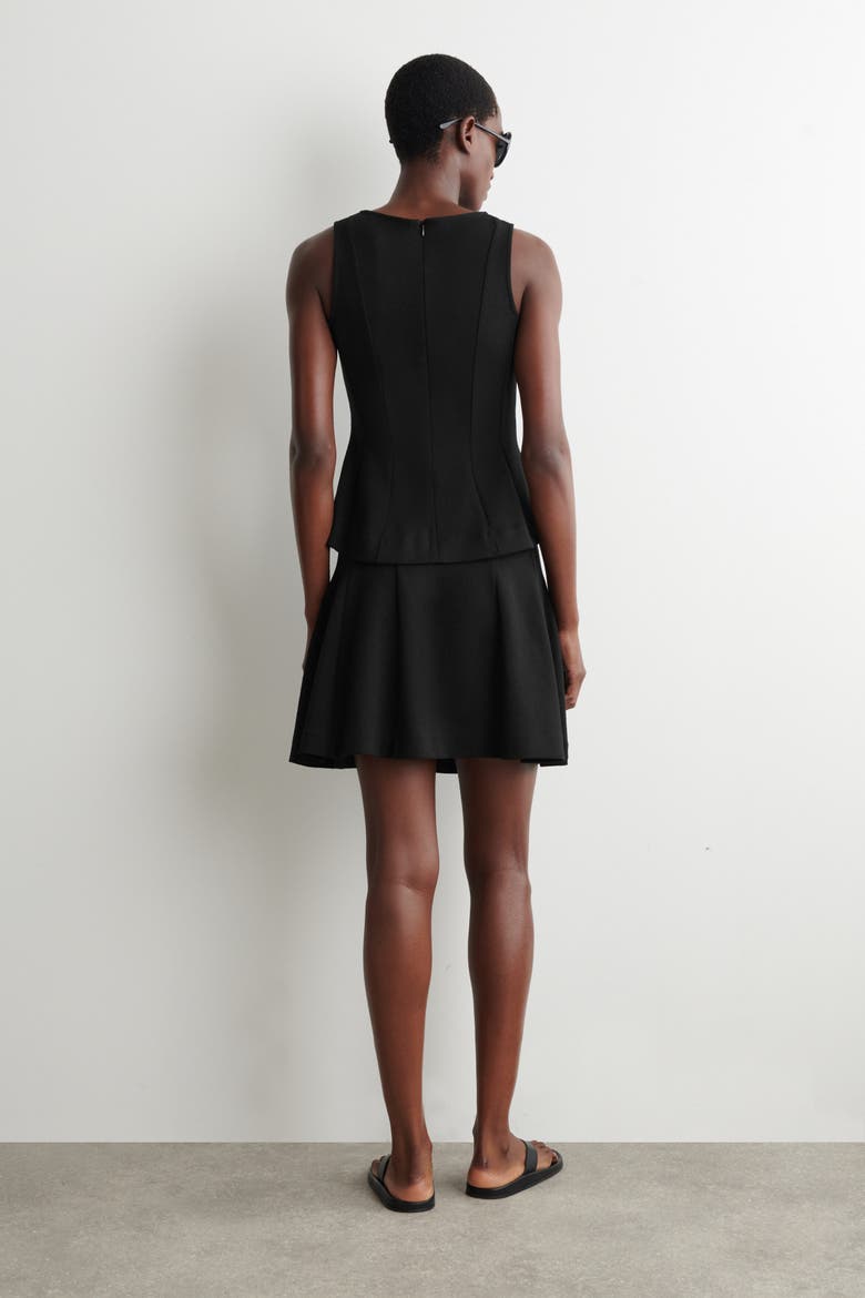 Sculpted Paneled Jersey Mini Skirt, Alternate, color, BLACK