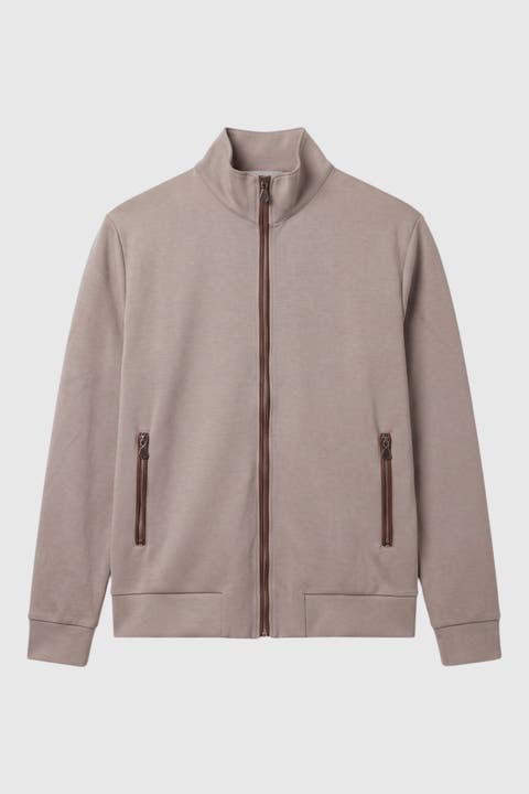 Men's Regular-fit Modal Blend Zip-up Track Jacket