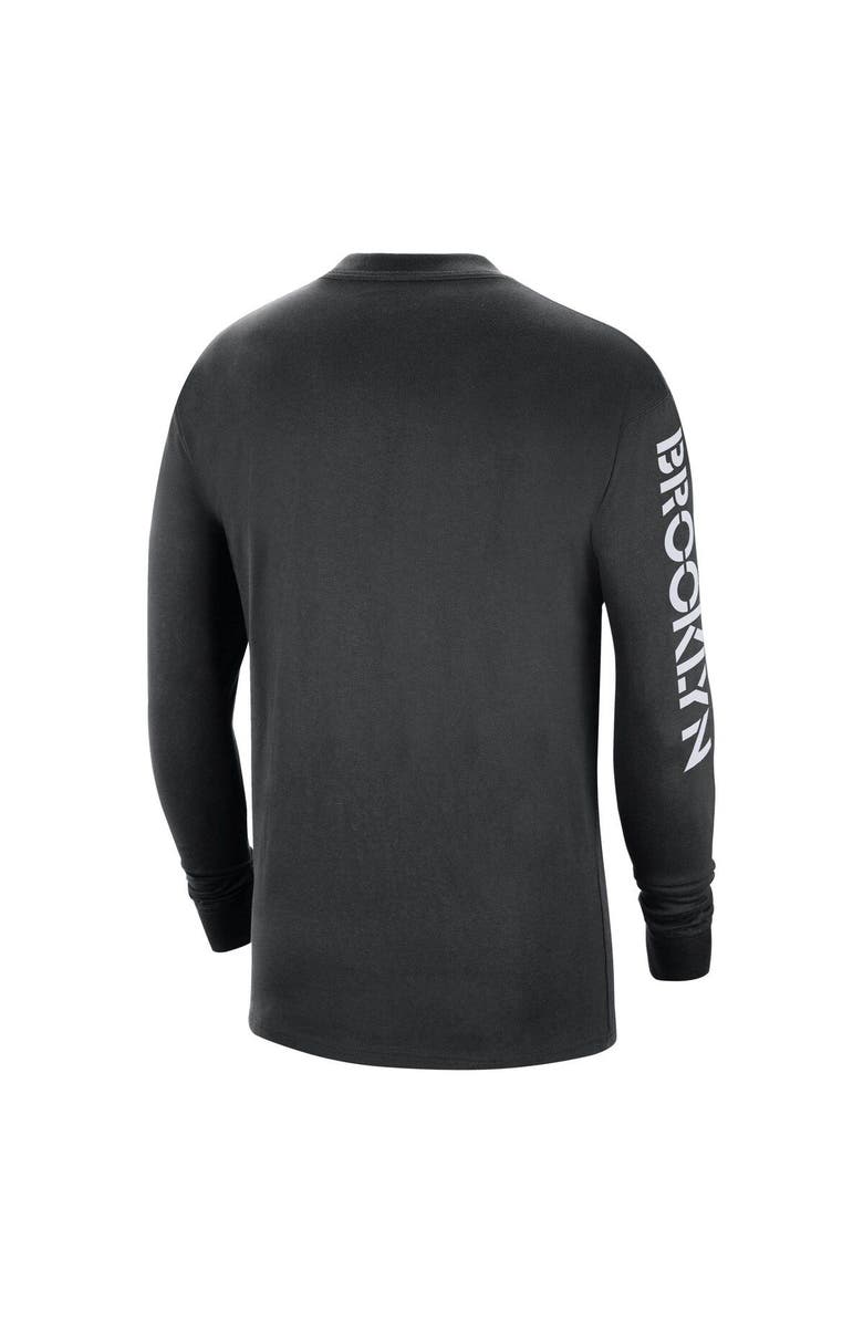 Jordan Brand Men's Jordan Brand Black Brooklyn Nets Courtside Max 90 Vintage Wash Statement Edition Long Sleeve T-Shirt, Alternate, color, Black