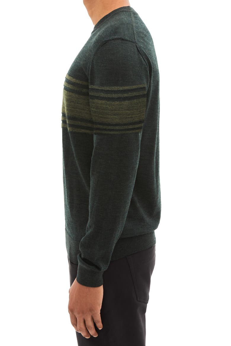 Swanson Engineered Stripe Wool Sweater, Alternate, color, OLIVE