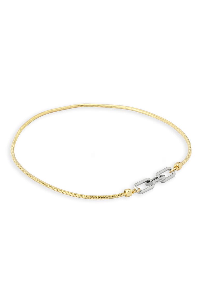 Snake Chain Collar Necklace, Alternate, color, GOLD/ RHODIUM