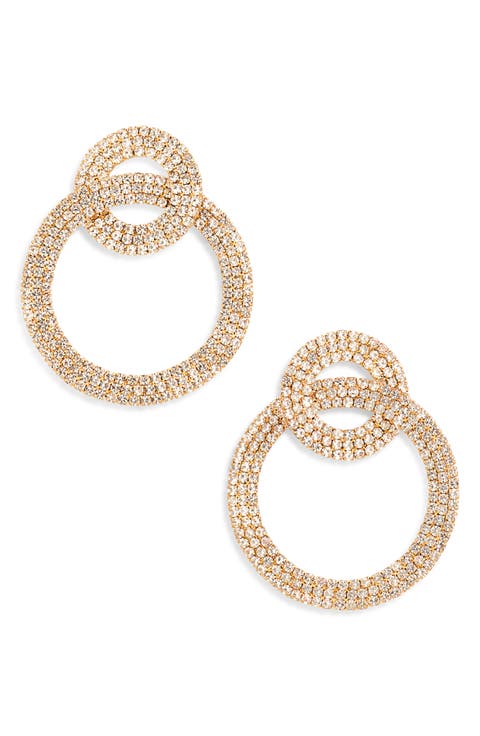 Crystal Frontal Hoop Earrings