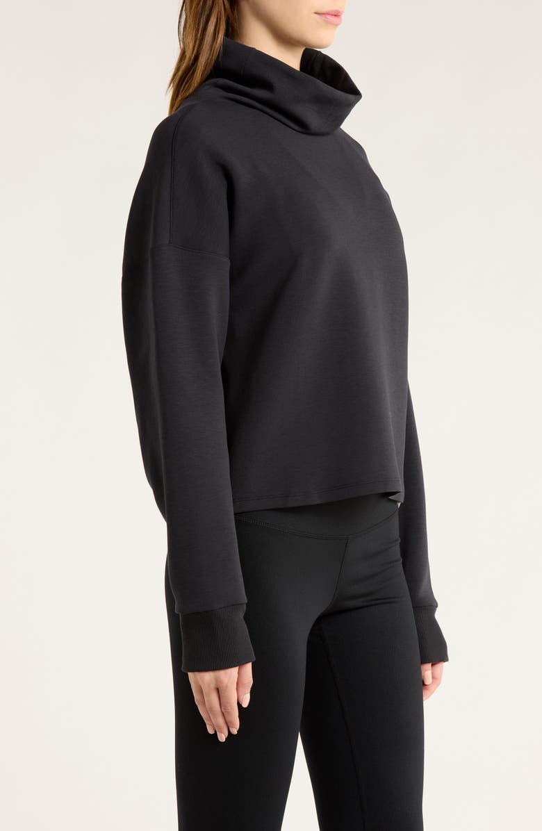 Rhone DreamGlow Mock Neck Top, Alternate, color, Pure Black Heather
