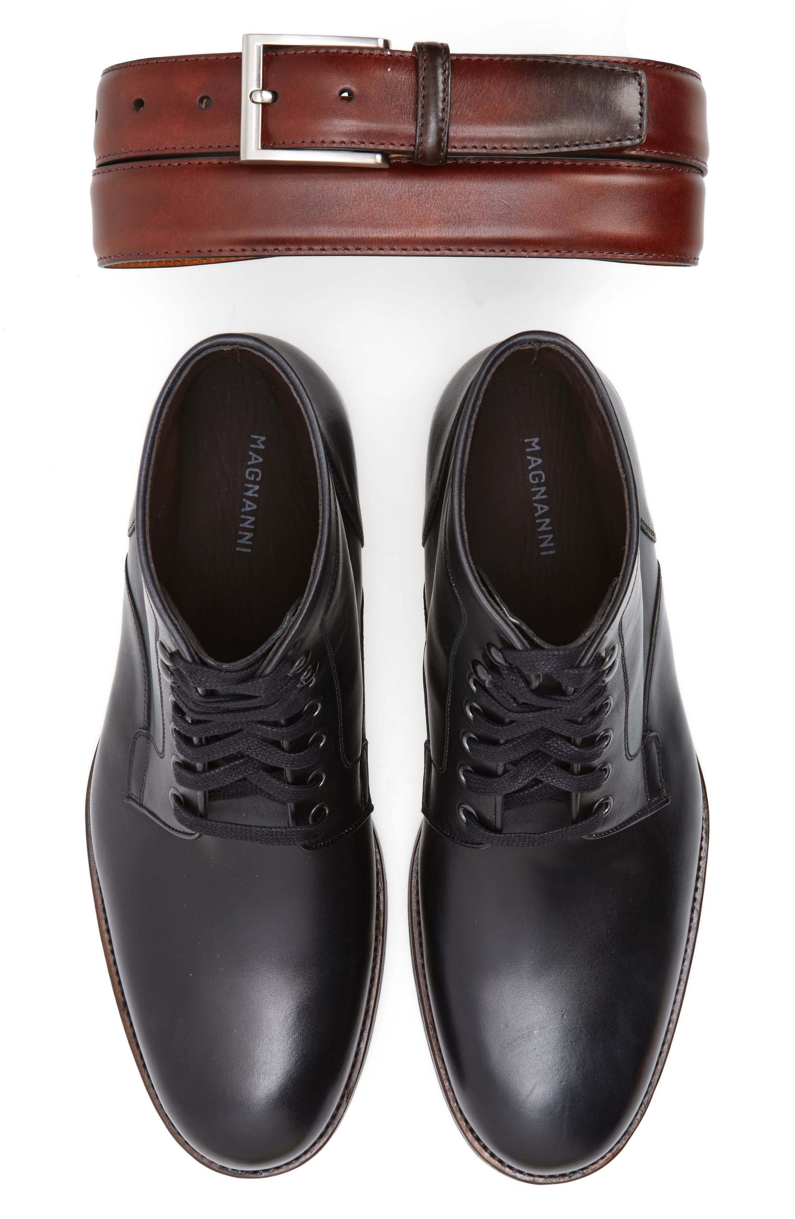 'Marcelo' Plain Toe Boot, Alternate, color, BLACK LEATHER