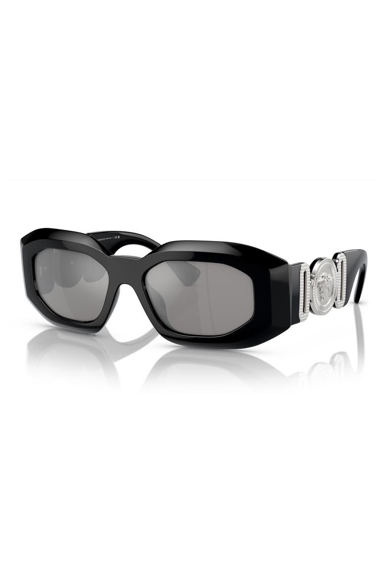 53mm Irregular Sunglasses, Alternate, color, BLACK