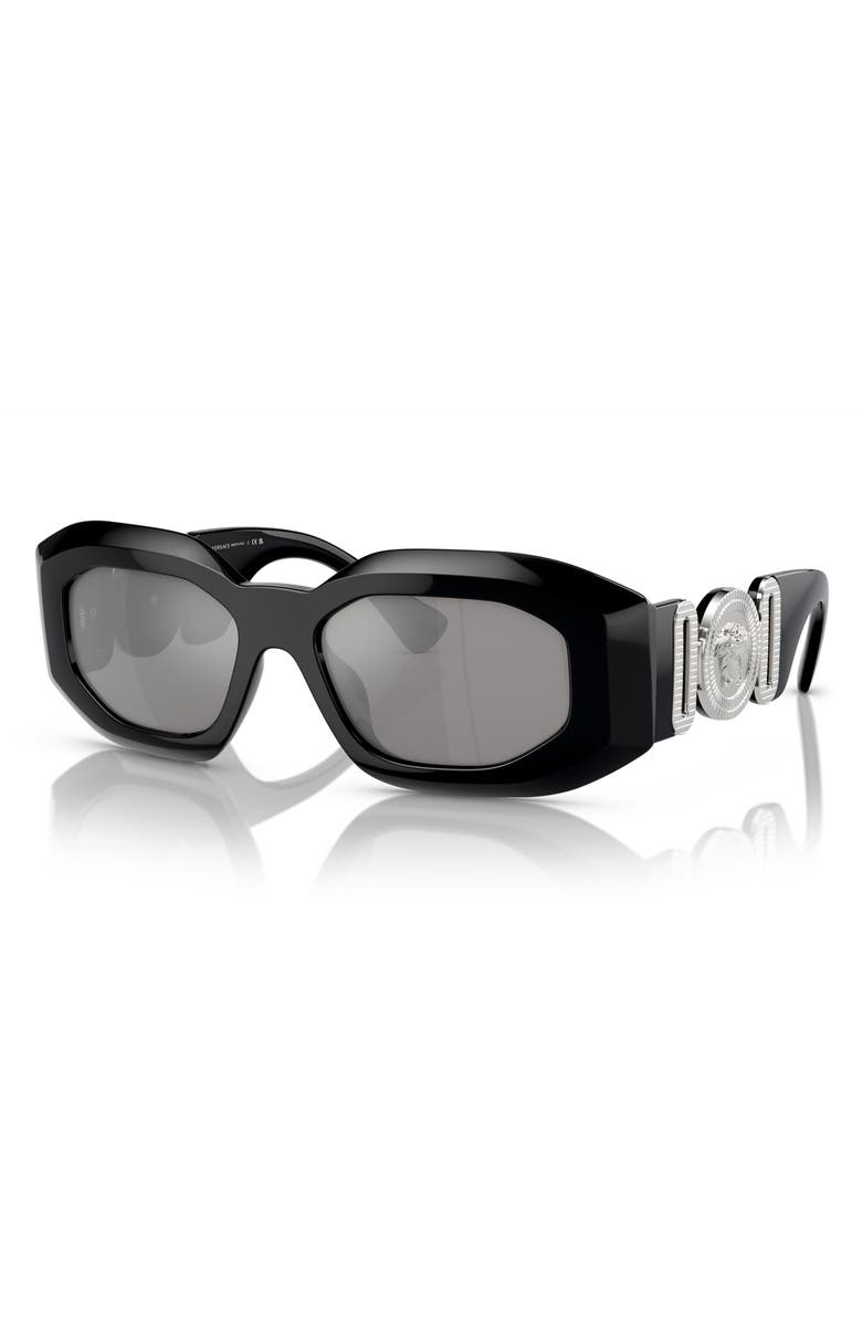 Versace 53mm Irregular Sunglasses, Alternate, color, Black