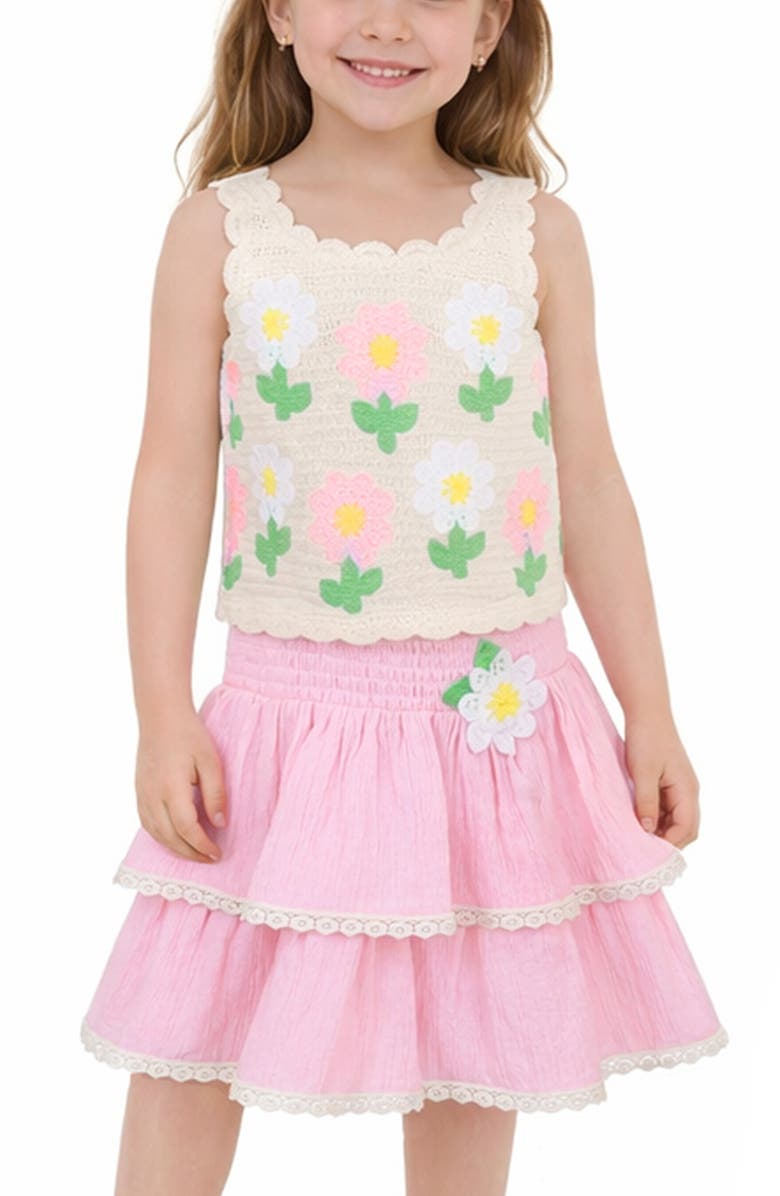 Zunie Kids' Daisy Tank & Skirt Set, Alternate, color, 