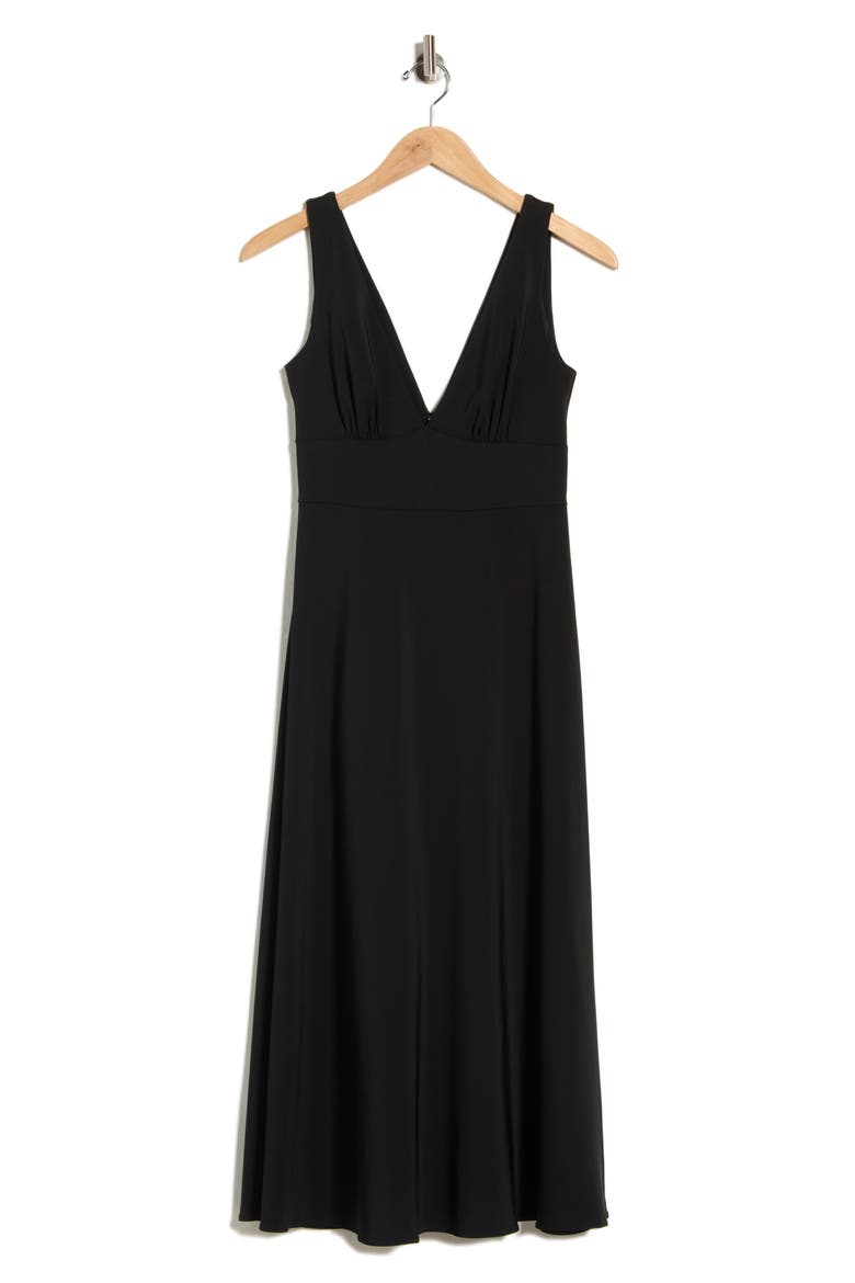 Vivienne V-Neck Jersey Dress, Main, color, BLACK