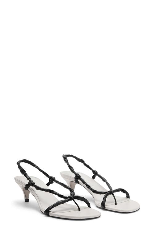Mango Slingback Kitten Heel Sandal In White