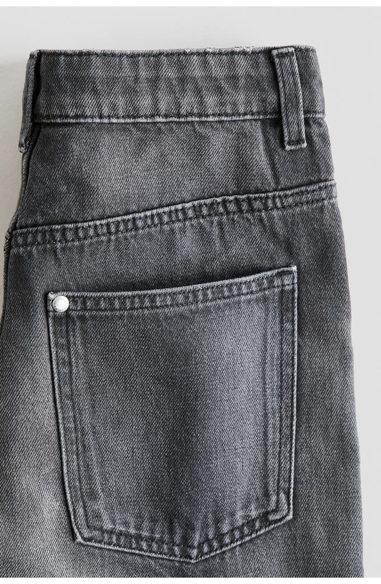 H&M Baggy-fit denim shorts, Alternate, color, Dark Denim Gray