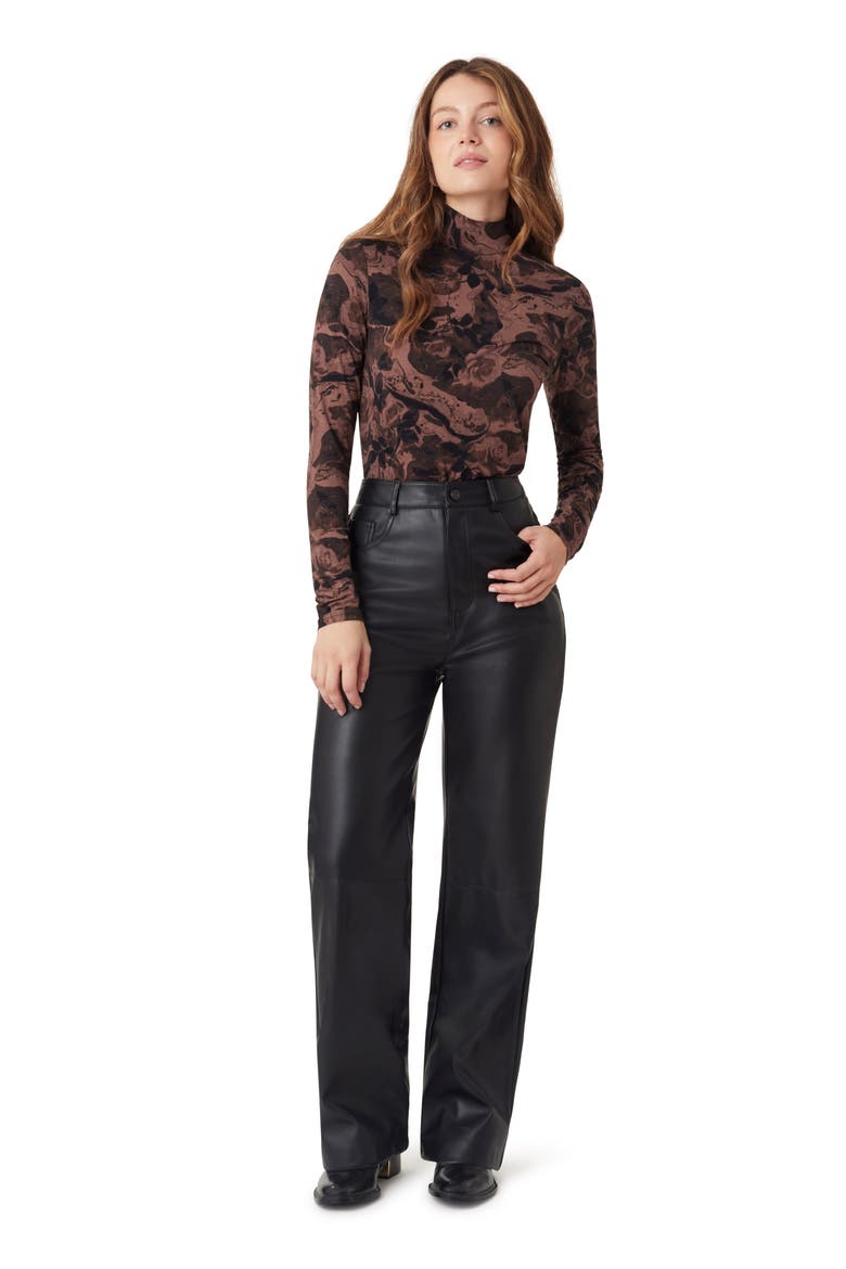 Long Sleeve Mock Neck Top, Alternate, color, MARBLED FLORAL