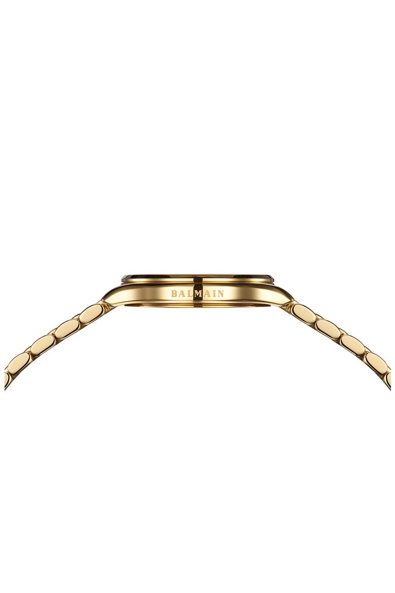 Beleganza Mother-of-Pearl & Diamond Bracelet Watch, 32mm, Alternate, color, YELLOW GOLD PVD COATING