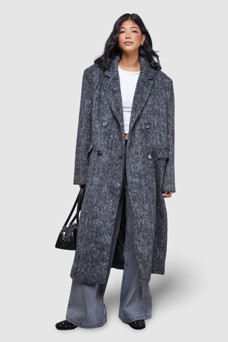 Structured Shoulder Coat, Main, color, Charcoal