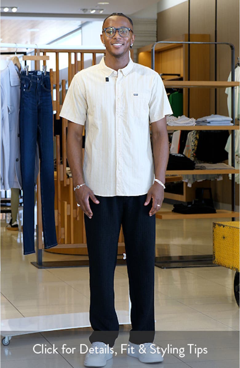 That'll Do Stripe Slim Fit Short Sleeve Button-Down Shirt, sales video thumbnail