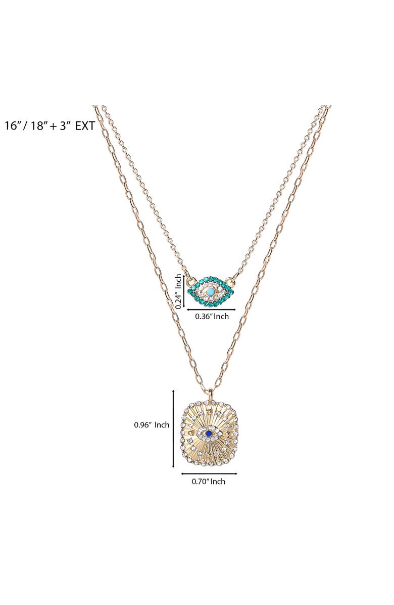 Jessica Simpson Gold-Tone Layered Evil Eye Pendant Necklace Set, Alternate, color, Gold