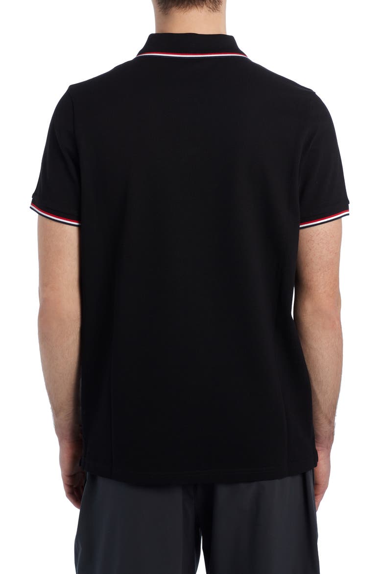 Tipped Short Sleeve Polo, Alternate, color, BLACK