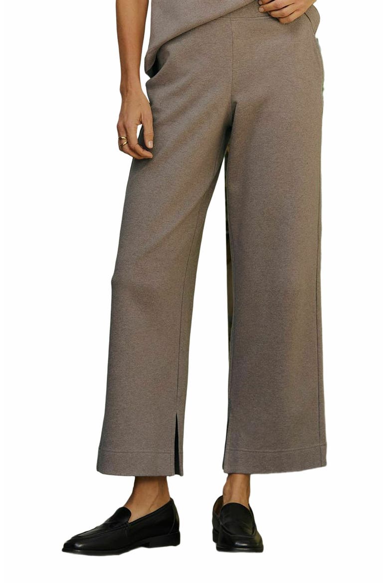 Organic Cotton Airplane Wide Leg Pant - 26" Inseam, Alternate, color, Deep Taupe Heather