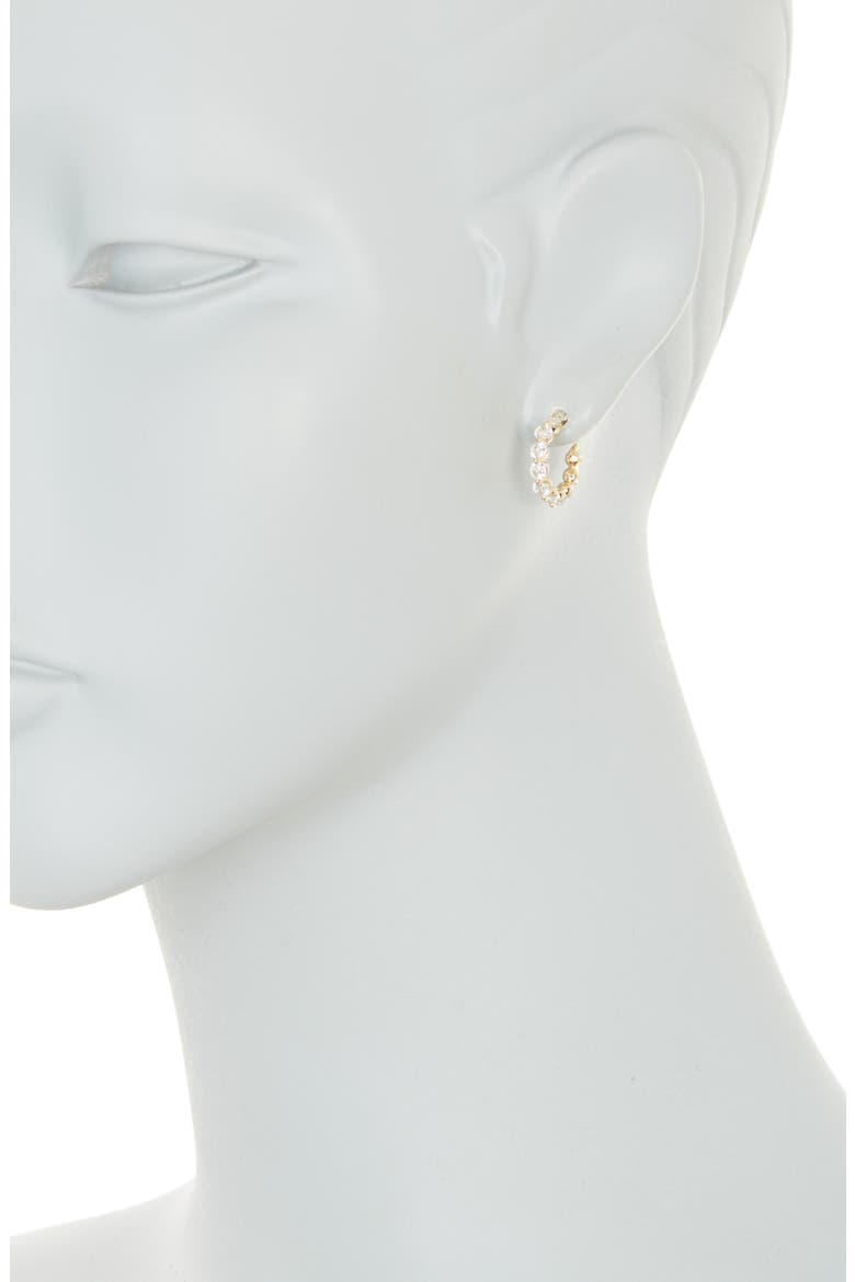 Cubic Zirconia Hoop Earrings, Alternate, color, GOLD
