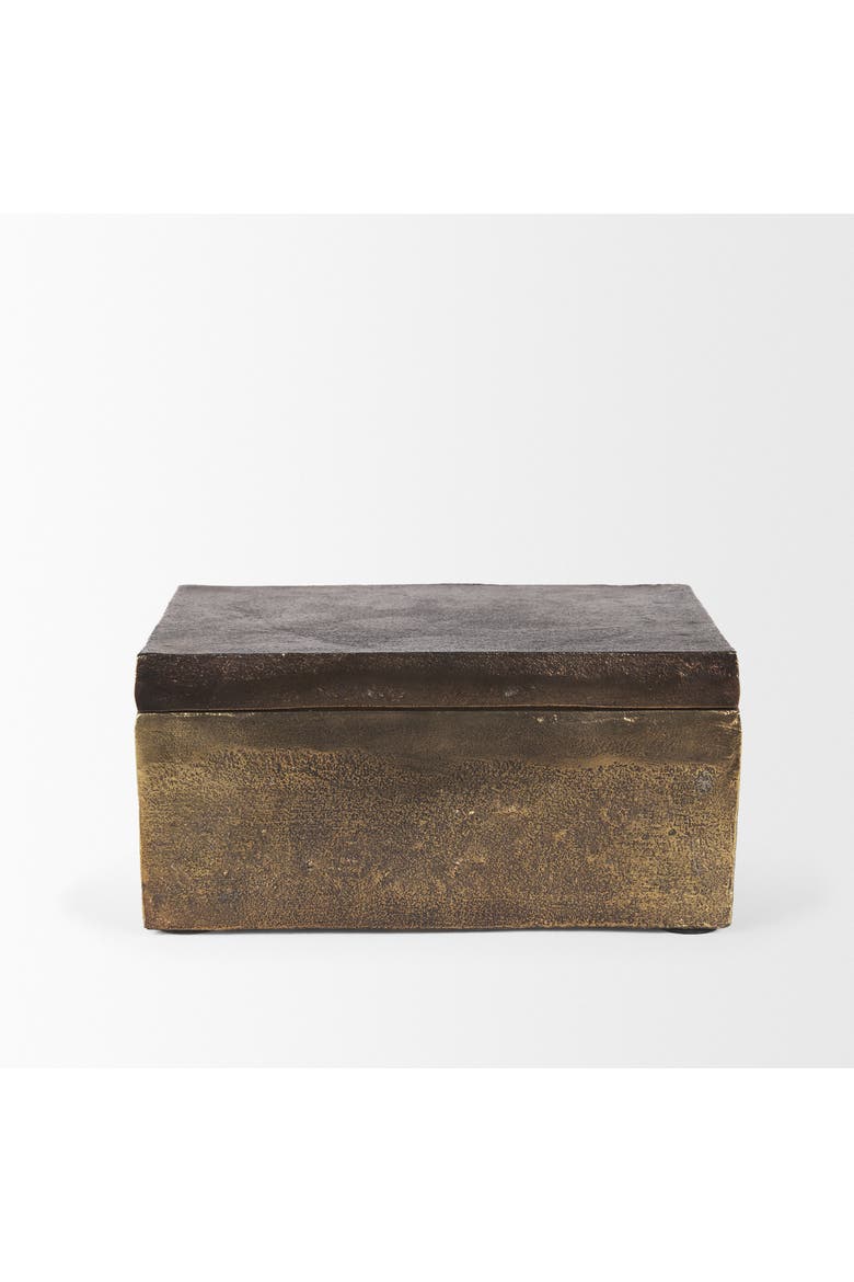 Porschia Metal Decorative Box, Alternate, color, Gold
