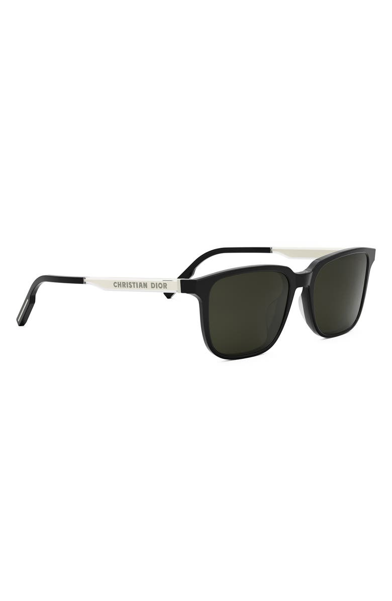 DIOR 'DiorTag SU 56mm Square Sunglasses, Alternate, color, Black/ Other / Green