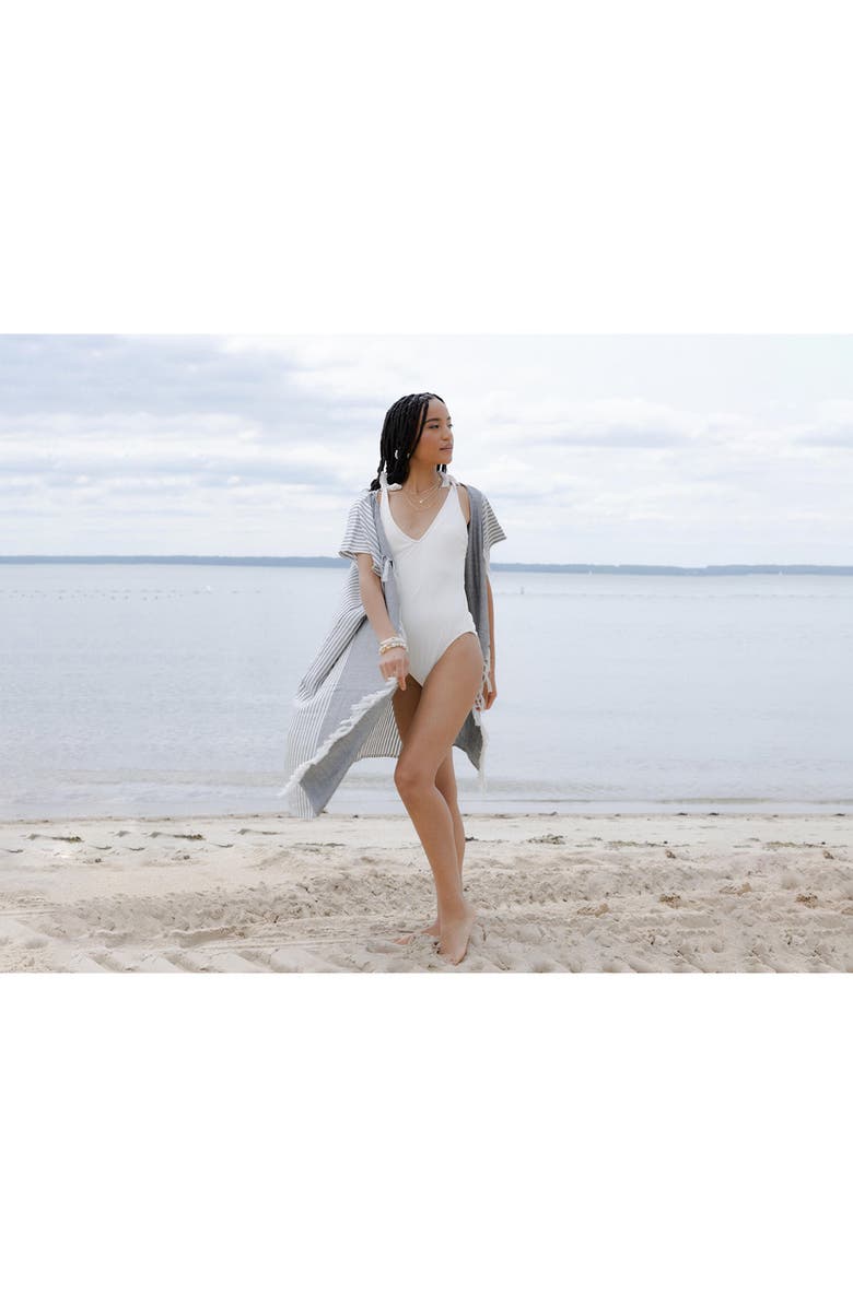 SAACHI Striped Turkish Towel Robe, Alternate, color, 