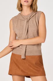 ASTR the Label Scarf Tie Sleeveless Sweater